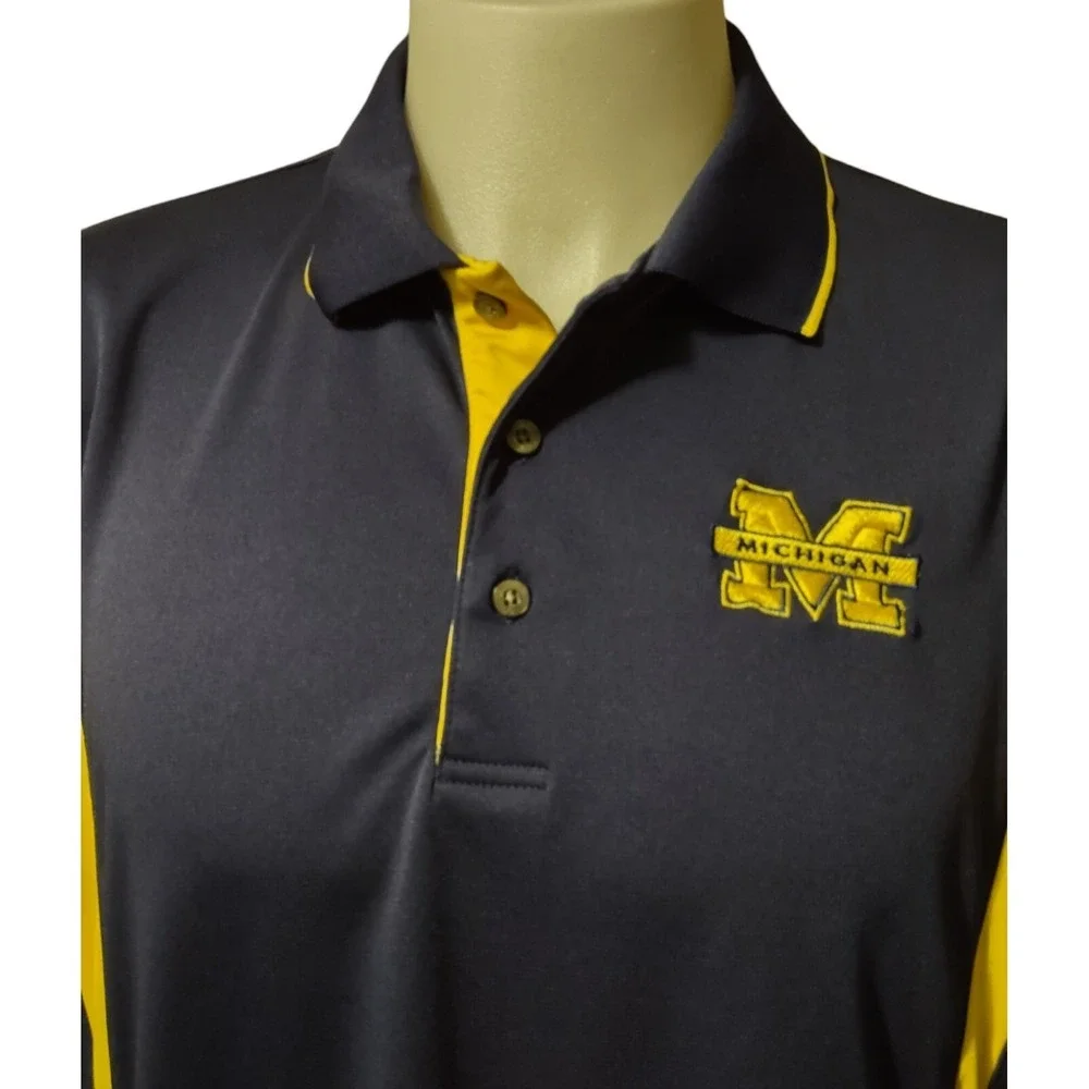U of‎ M Polo Men's Shirt Large University of Michigan Embroidered MI Logo Golf